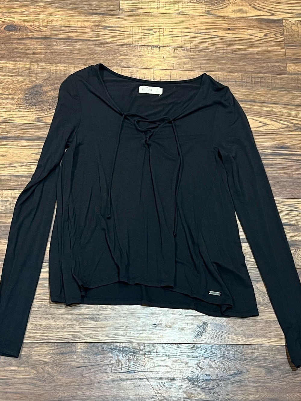 Hollister Long Sleeve Lace Up Top Size Small